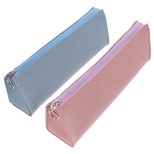 jojofuny 2stücke Stiftetasche Aus Pu-Leder Stiftehalter Für Studenten Schreibwaren-Aufbewahrungstasche Stifte-Organizer Minimalistisches Federmäppchen Als Make-up-Tasche Und Handytasche von jojofuny