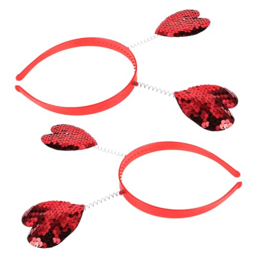 jojofuny 2stücke Herz Haarreif Für Valentinstag Romantischer Kopfschmuck Für Hochzeiten Partys Und Feiertage Accessoire Verschönerung Ihres Looks von jojofuny