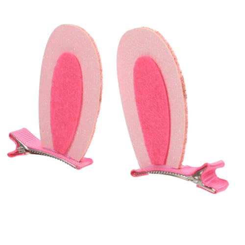 jojofuny 2stücke Süße Bunny Ears Haarclips Für Mädchen Niedliche Hasenohren Haaraccessoires Für Ostern Für Kostümpartys Und Feiern Ear Clips von jojofuny