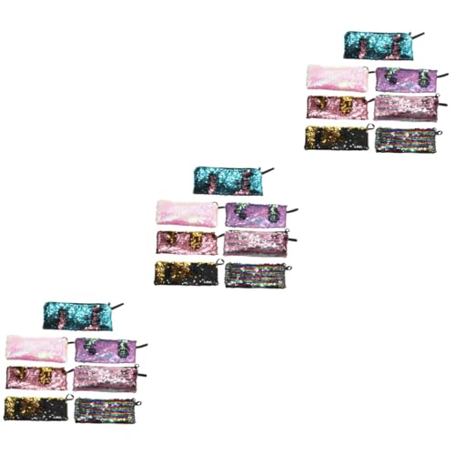 jojofuny 3 Sätze Teiliges Kreatives Federmäppchen Mit Meerjungfrauen Und Pailletten Zur Aufbewahrung Von Schreib Und Zeichengeräten Für Schüler Leicht Und Praktisch Für 7 Stücke * 3 von jojofuny