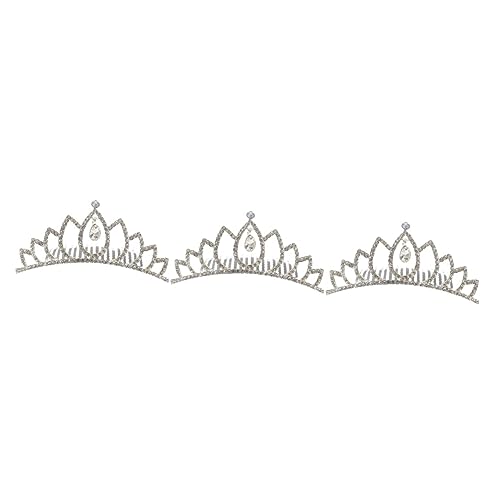 jojofuny 3st Farbige Strasskrone Tiara-kamm Haarkamm Prinzessinnenhaar Hochzeit Tiara Kamm Strass Haar Seitenkamm Hochzeitskamm Haarkamm Jahrgang Kristall Zubehör Weiß Braut Legierung von jojofuny