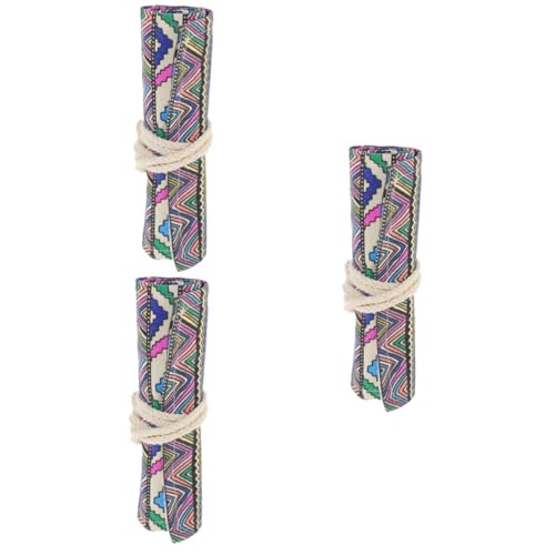 jojofuny 3 Stück Großer Kapazitäts Federmäppchen Roll Up Organizer für Stifte und Buntstifte Tragbar und Platzsparend für Schule und Künstler Stilvollem Design von jojofuny