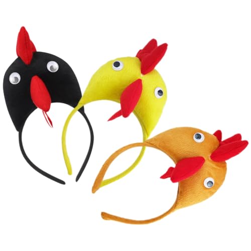 jojofuny 3 Stück Ostern-Huhn-Haarreifen Küken-Stirnband Tier-Stirnbänder Ohrhorn-Haarreifen Für Kinder Und Erwachsene Osterdekorationen Geburtstagsparty Cosplay von jojofuny