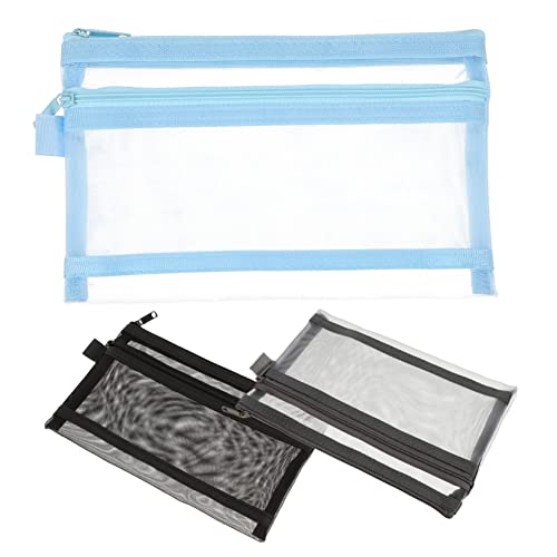 jojofuny 3 Stück Stiftetasche Multifunktionale Federtasche für Schule Großes Stiftetui aus Netzmaterial für Bürobedarf von jojofuny