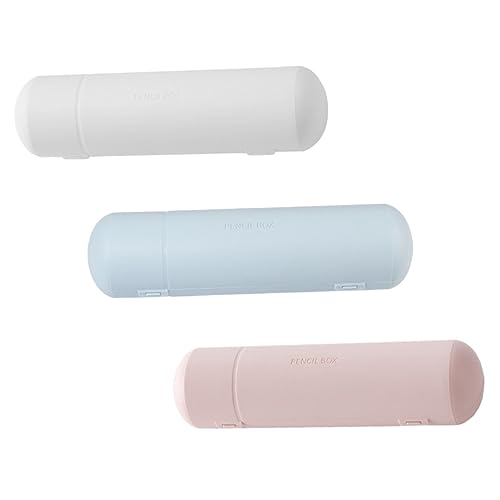 jojofuny 3 Stück einfarbiges Federmäppchen Schulstiftfall Stifteboxen für Schüler Stifthalter zur Aufbewahrung Federmäppchen Kunststoff leichte Stifteboxen Bleistifthalter Etui Plastik von jojofuny