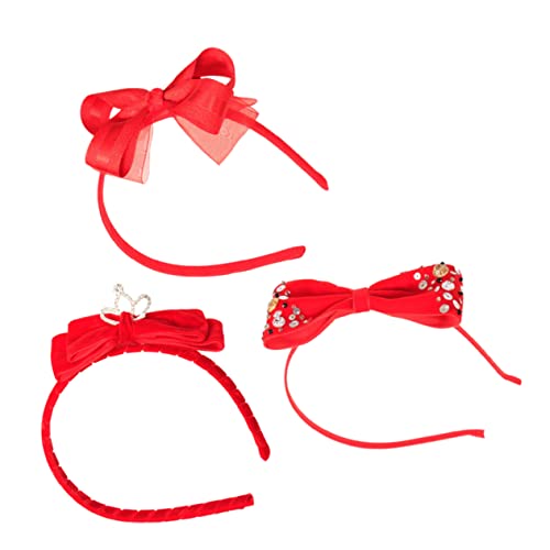 jojofuny 3st Haarschmuck Bowknot-haarband Haarreifen Für Mädchen Mädchen-kopfbedeckung Mit Schleife Chinesischer Stil Kind Stirnband von jojofuny