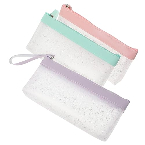 jojofuny 3stücke Transparentes Federmäppchen Stiftetasche Mit Großem Fassungsvermögen Federmäppchen Aus Zuverlässigem Material Langlebig Und Praktisch Für Lehrer Schüler von jojofuny
