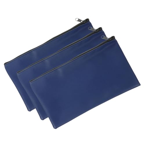 jojofuny 3Stücke PU Geldscheintaschen mit Reißverschluss Praktische Aufbewahrung für Bargeld Schecks und Dokumente für Büro Schule und Reisen von jojofuny