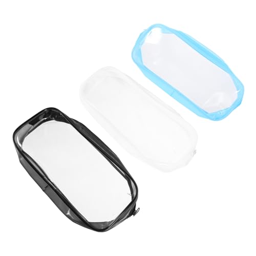jojofuny 3stücke Teiliges PVC Federmäppchen Transparente Stiftetaschen Und Blau Für Schüler Praktische Schreibwaren Aufbewahrung Für Bleistifte Und Zubehör von jojofuny