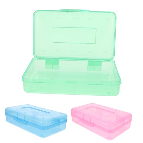 jojofuny 3stücke Stapelbare Durchsichtige Stiftebox Aus Kunststoff Hartschalen Etui Für Schreibwaren Buntstiftbox Mit Klappdeckel Für Mädchen Und Junge Mädchen Aufbewahrungsbox Für von jojofuny