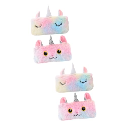 jojofuny 4 Stck Plüsch Einhorn Federmäppchen Große Kapazität Stiftemäppchen für Schüler Weiche Tragbare Schreibwaren Tasche als für Jugendliche von jojofuny