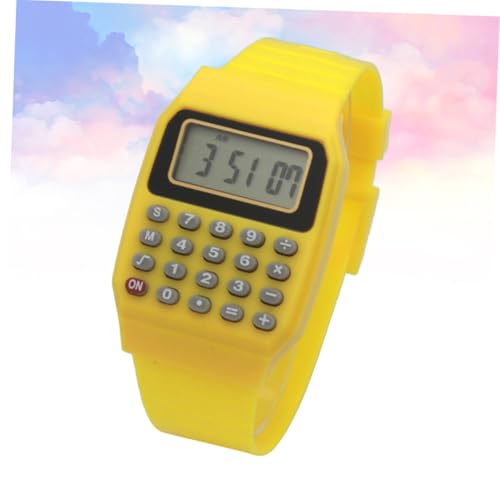 jojofuny 4 Stck. Kinderrechner-Armbanduhr Gelb Tragbare Mathematik-Uhr für Langlebig Geburtstagsgeschenk zur Mathematischer Fähigkeiten von jojofuny