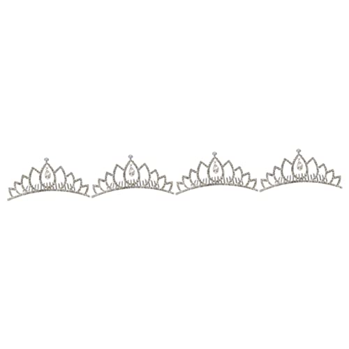 jojofuny 4 Stück Farbige Strasskrone Tiara-kamm Haarkamm Strass Haar Seitenkamm Bling Kopfschmuck Diademe Hochzeitsessen Haarkamm Jahrgang Fräulein Weiß Legierung Strasssteine Haarschmuck von jojofuny