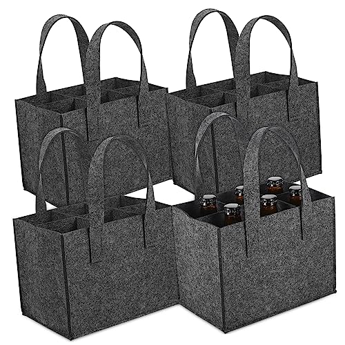 jojofuny 4 Stück Flaschentasche Filz Tragetasche für Weinflaschen Wiederverwendbar für Reisen Partys und mit Stabilem von jojofuny