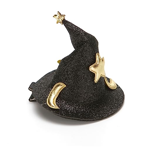 jojofuny Witch Hat Hairpin 4 Stück Kostüm-Motorhaube Hüte Für Kinder Mädchen Hut Lockenwickler Metall-Styling-Haarspangen Halloween Gothic Cosplay Haarnadel Haarschmuck Hut Haarspangen von jojofuny