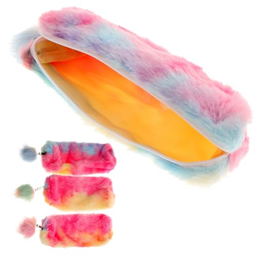 jojofuny 4 Stück Teiliges Farbenfrohes Plüsch Federmäppchen für Weicher Stiftbeutel mit Reißverschluss für Schule Bastelbedarf und Sicher und Leicht zu Tragen von jojofuny