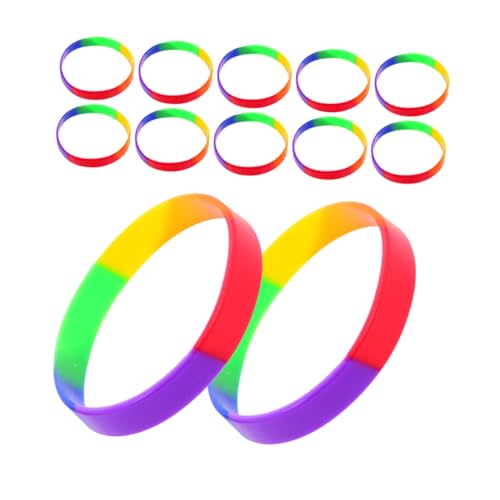 jojofuny 42 Stück Lgbt Regenbogen Armbänder Silikonarmbänder für Stolzfeiern Partys und Bunte Gummibänder für Events und Aktivitäten von jojofuny