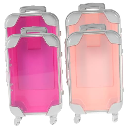 jojofuny 4stücke Reise-make-up-koffer Mini-koffer Für Damen Kosmetikkoffer Tragbare Make-up Box Mit Fächer Für Schminkutensilien Und Hautpflegeprodukte von jojofuny