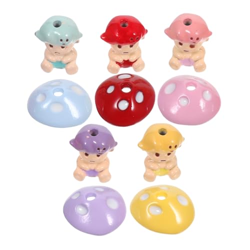 jojofuny 5 Sätze Pilzanhänger Charms Schmuckherstellung DIY Spacer Perlen für Armband Halskette Ohrringe Schlüsselanhänger Basteln Kreativset mit Einzigartigem Pilzdesign von jojofuny