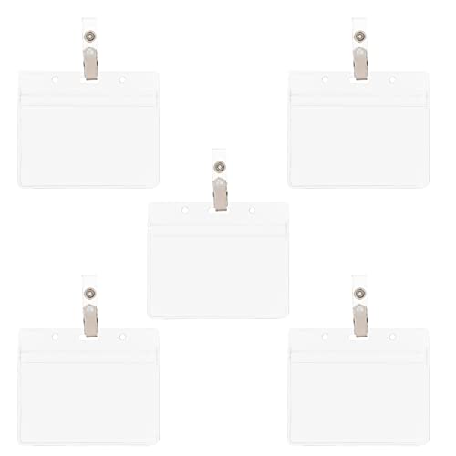 jojofuny 5 Sätze Transparente Kartenhalter aus PVC Teiliges für Ausweise Kreditkarten und Schülerkarten und Langlebig mit Clip für Sicheren Halt von jojofuny