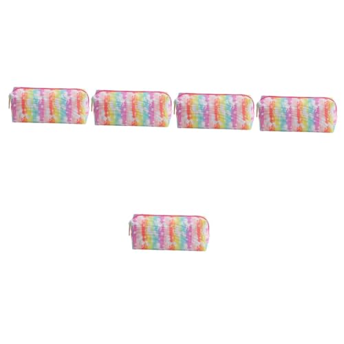 jojofuny 5 Stück Einhorn Federmäppchen mit Reißverschluss Große Kapazität für Stifte und Schreibwaren Niedliches Cartoon Design für Teenager Schule und Reisen von jojofuny