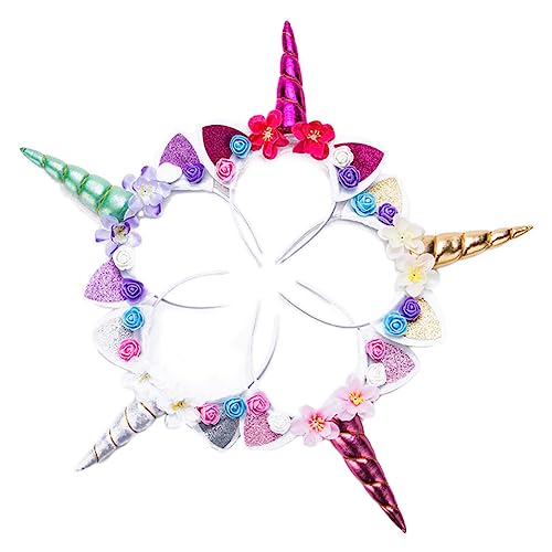 jojofuny 5 Stk modische Stirnbänder modischer Kopfschmuck Einhorn-Cosplay-Zubehör Einhorn-Gastgeschenke Stirnband Tiara Haarschmuck Haarband Mädchen Kopfbedeckung Trompete Haarring von jojofuny