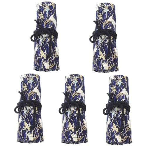 jojofuny 5 Stück Roll Up Stiftetui Stifte Rolltasche im Chinesischen Stil Große Kapazität Fächer für Künstler und Bastler zur Aufbewahrung von Stiften und Bleistiften von jojofuny