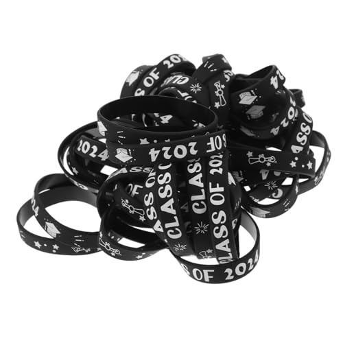 jojofuny 50 Stück Silikonarmbänder Abschluss Wiederverwendbare Graduation Wristbands Langlebig Bruchfest Passend für Damen und Partyaccessoires mit Umfang von jojofuny