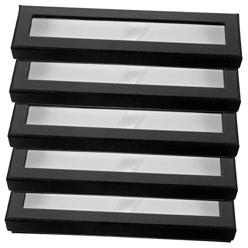 jojofuny 5Er-Packung Himmel und Erde Cover Federmäppchen Storage Boxes aufbwahrungs-Box federkästchen Boxen mit Deckel stiftboxen leer Füllfederhalter-Organizer Etui Papier Black von jojofuny