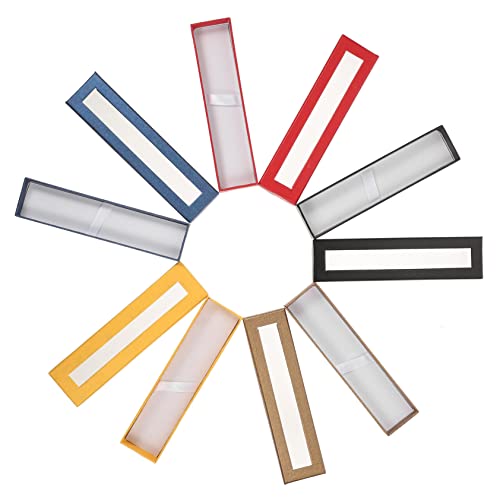 jojofuny 5er-Packung Geschenkstiftschachtel Federmäppchen Für Erwachsene Klares Federmäppchen Bleistift Vorabend Schreibwaren Boxen Mit Durchsichtigem Deckel Füller Papier Zufällige Farbe von jojofuny