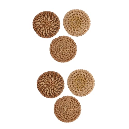 jojofuny 6 Stck. Handgeflochtene Runde Rattan Schmuckanhänger für Diy Halsketten Armbänder Langlebige Hautfreundliche Bastel Accessoires für Charms und Kreative Schmuckgestaltung von jojofuny