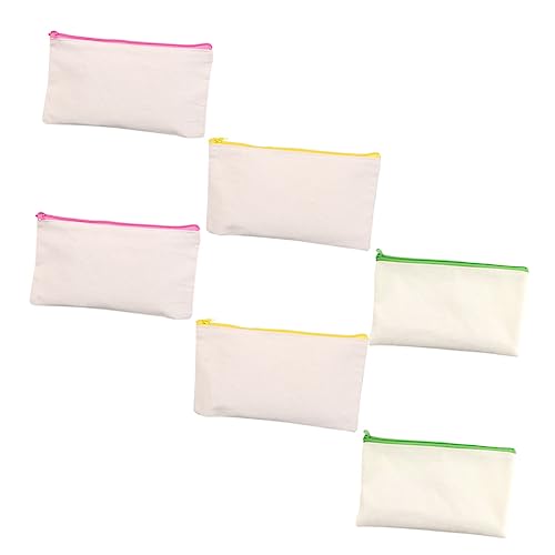jojofuny 6 Stück Teiliges DIY Stiftemäppchen aus Strapazierfähigem Canvas Wiederverwendbare Federtasche mit Stabilem Reißverschluss als Stift Organizer für Kreative Malprojekte von jojofuny