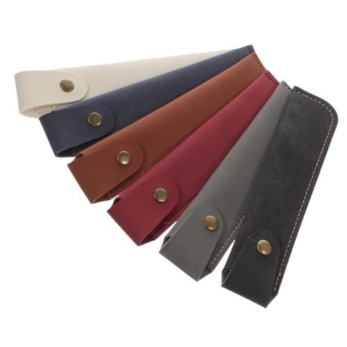 jojofuny 6 Stück Teiliges PU Leder Stiftetui Einzelner Füllfederhalter Schutzhülle Strapazierfähige Leichte Stifttasche für Büro Schule und Unterwegs Design Gemischte Farben von jojofuny