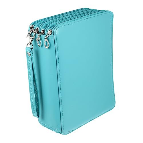 jojofuny Bleistift PU Material Tragbarer Mehrschichtiger Schreibwarenbeutel mit Speicherplätzen für Stifte für Zeichnen und Projekte Große von jojofuny