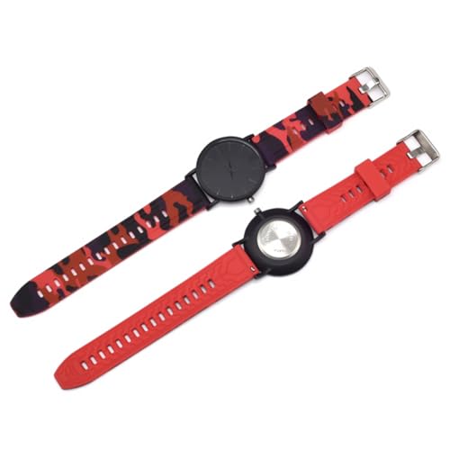 jojofuny Camouflage-Armbanduhr Uhrenarmband mit Tarnmuster Smartwatch für Frauen Armbänder Damenuhren Uhrengehäuse für Herren Silikonarmband Uhren Ersatzband Anschauen Gurt Zubehör Mann rot von jojofuny