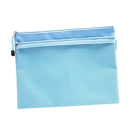 jojofuny Canvas Aktentasche Hellblau Mit Reißverschluss Tragbarer Aktenorganizer Dokumentenhalter Wasserabweisendes Canvas-design Praktisch Und Robust von jojofuny