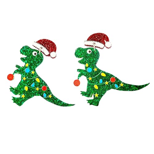 jojofuny Dinosaurier Ohrringe Weihnachten Ohrstecker Tiere Ohrschmuck Dino Kinderschmuck Weihnachtsohrringe Mädchen Ohrhänger Geschenk für Damen Studenten Lehrer von jojofuny