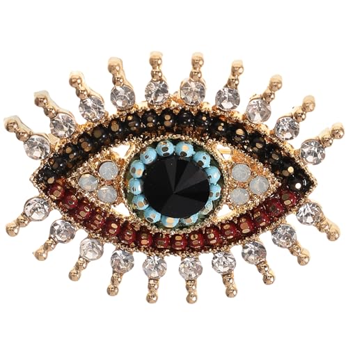 jojofuny Evil Eye Brosche - Kristall Böse Auge Charm Broschennadel - Devils Eye Schmuck Strass Pullover Clips - Damen Strickjacke Anstecknadeln - Mädchen Pin für Sweater Schal Mantel von jojofuny