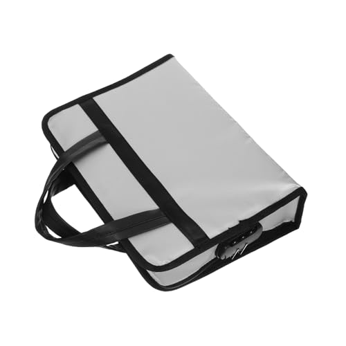 jojofuny Feuerfester Aktenkoffer mit Schloss Tragbarer Dokumentenorganizer für Geschäftsreisen Kompakter Langlebiger Handheld Aktenkoffer aus Feuerfestem Fiberglas für Büro und Meetings von jojofuny
