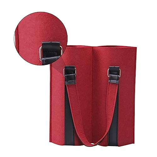 jojofuny Filz Weintragetasche Mehrfachflaschen Wiederverwendbar Robuste Flaschentasche Rotwein Geschenkverpackung Für Zuhause Restaurant Bar von jojofuny