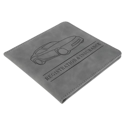 jojofuny Führerscheinschutz Ausweis Autokarten-Geldbörse Anmeldung Fall Treiber Brieftasche kartenhalter Inhaber des Führerscheins Führerschein- und Zulassungsinhaber für EIN Auto Pu Grey von jojofuny