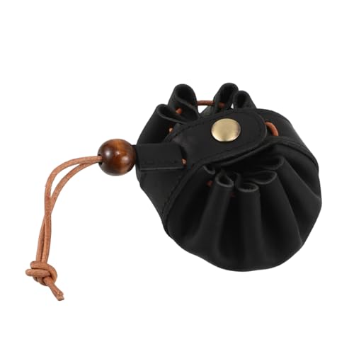 jojofuny Geldbörse Kunstlederbrieftasche Mini-Münztasche kleines Münztäschchen Gefälschte Leder kleine Brieftasche Geldbeutel Miniaturbalken Echtes Leder (Topschicht des Koks) Schwarz von jojofuny