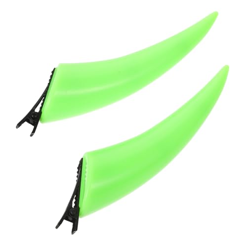 jojofuny Gothic Ox Horn Haarclip Fluoreszierend Grün Halloween Haaraccessoire Damen Cosplay Kostüm Party Requisit Multifunktional für Haar Kleidung Hüte von jojofuny