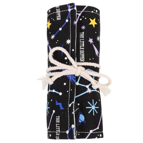 jojofuny Große Kapazität Stifterolle Strapazierfähigem Canvas Aufbewahrungstasche für Buntstifte und Künstlerbedarf Reisen und Projekte Fächer von jojofuny