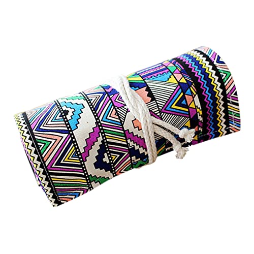 jojofuny Große Stiftetasche Canvas mit Fächern Roll Up Federmäppchen für Künstler Praktischer Pen Organizer für Wasserfarbenstifte Stilvolle Aufbewahrungslösung für Kunstbedarf und von jojofuny