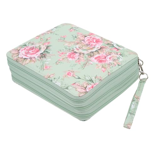 jojofuny Großes Federmäppchen mit Fächern Lanyard stifthalter Multifunktionale Zeichentasche für Pinsel und Stifte Leichter Organizer für Schule Reisen und Kunstbedarf Rosendesign von jojofuny