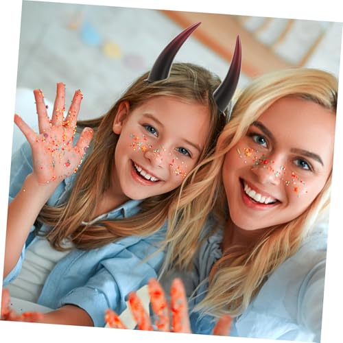 jojofuny Halloween Haarklammern Teufelshörner Rot Kreative Gothic Hörner Haarschmuck für Frauen Leichtes Langlebiges Cosplay Zubehör für Halloween Party Kostüm von jojofuny