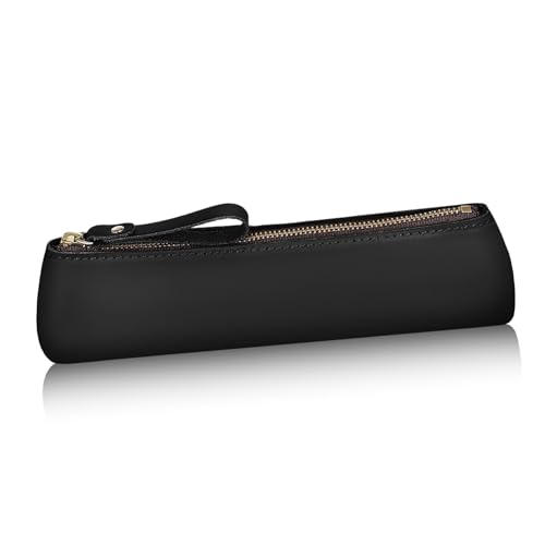 jojofuny Handgefertigte Leder Federmappe Für Stifte Und Schreibwaren Schlanke Stift-Tasche Für Schule Und Reisen Eleganter Bleistift-Organizer Mit Reißverschluss Hochwertigem Rindsleder von jojofuny