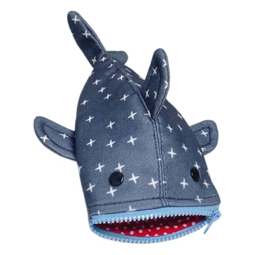 jojofuny Kleines Federmäppchen mit Hai- : Münzbörse mit Sternenmuster – Schreibwaren-Organizer mit Großem Fassungsvermögen – Reißverschlusstasche aus Segeltuch für Schul-, Büro- Und von jojofuny