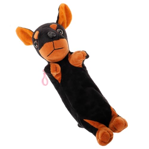 jojofuny Kuscheliges Cartoon Plüsch Stifttasche mit Reißverschluss Großer Kapazität Vielseitiger Organizer für Stifte und Makeup Pinsel Niedliches Hundemotiv für Schule und Alltag von jojofuny